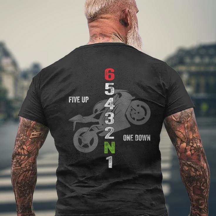 Motorcycle Gear Up Down - Back printed motorcycle gear pattern short