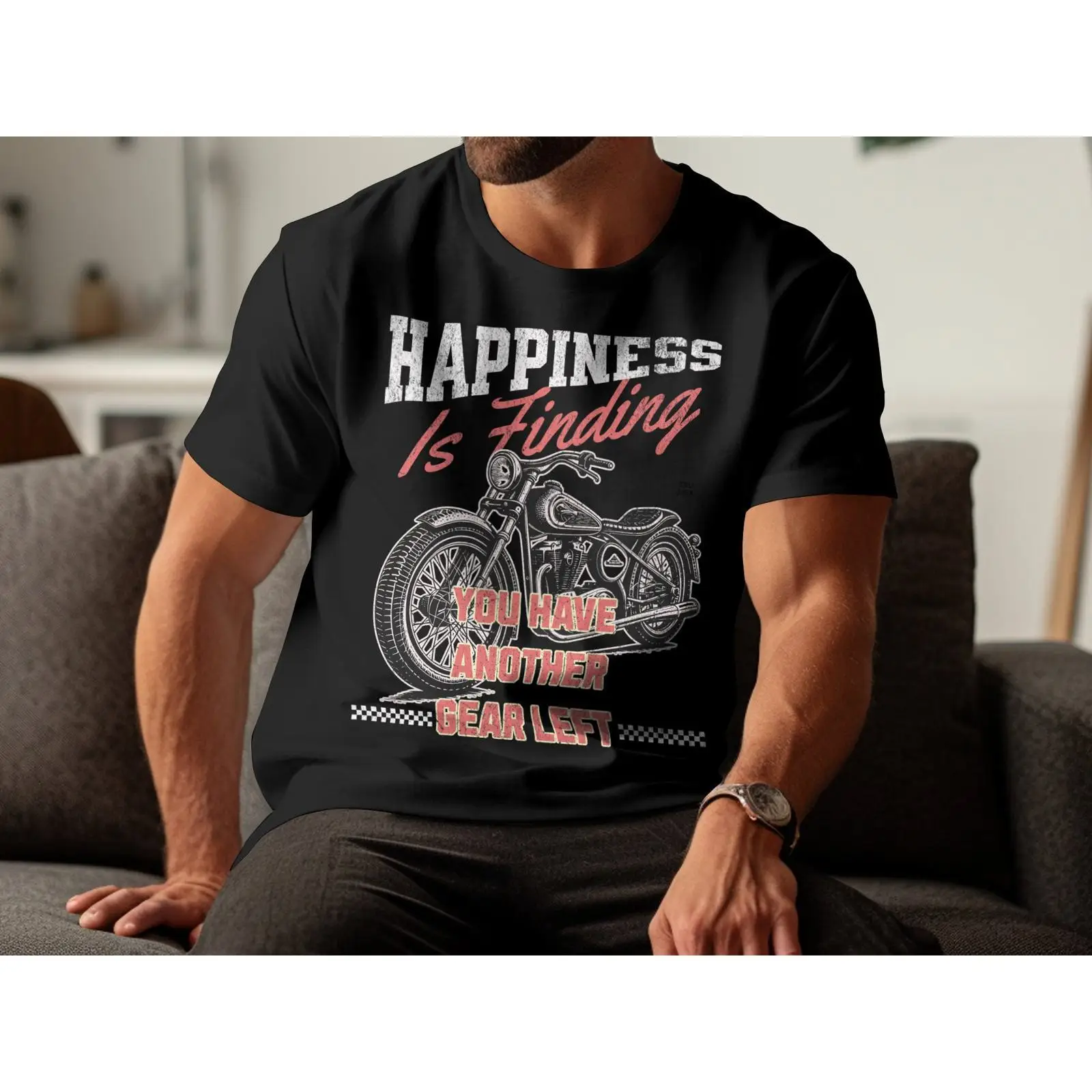 Motorcycle Gear Outfit - Motorcycle Happiness Gear Themed T Shirt