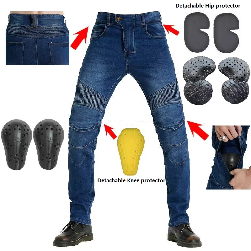 Men Jeans Embroidery Motorcycl - Motorcycle Gear Testing review and price