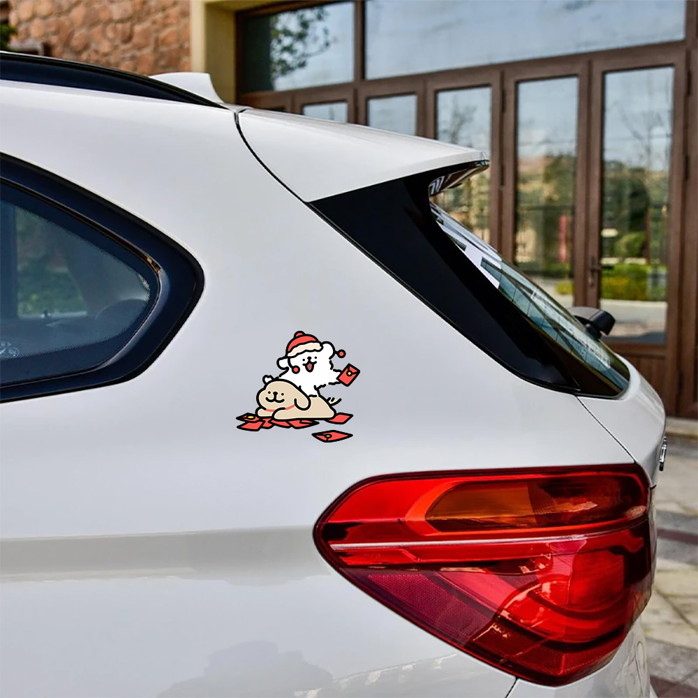 Cartoon Puppy Maltese Car Stic - Motorcycle Gear Dogs review and price